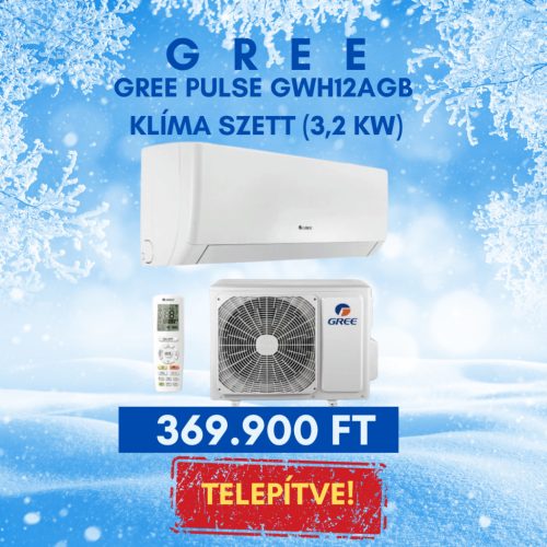 GREE Pulse GWH12AGB (3,2 kW) oldalfali split klíma telepítéssel
